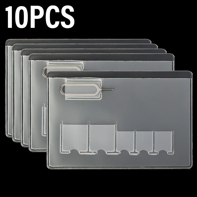 10PCS SIM Card Storage Bags SD SDHC TF Memory Card Holder Transparent Case Pouch