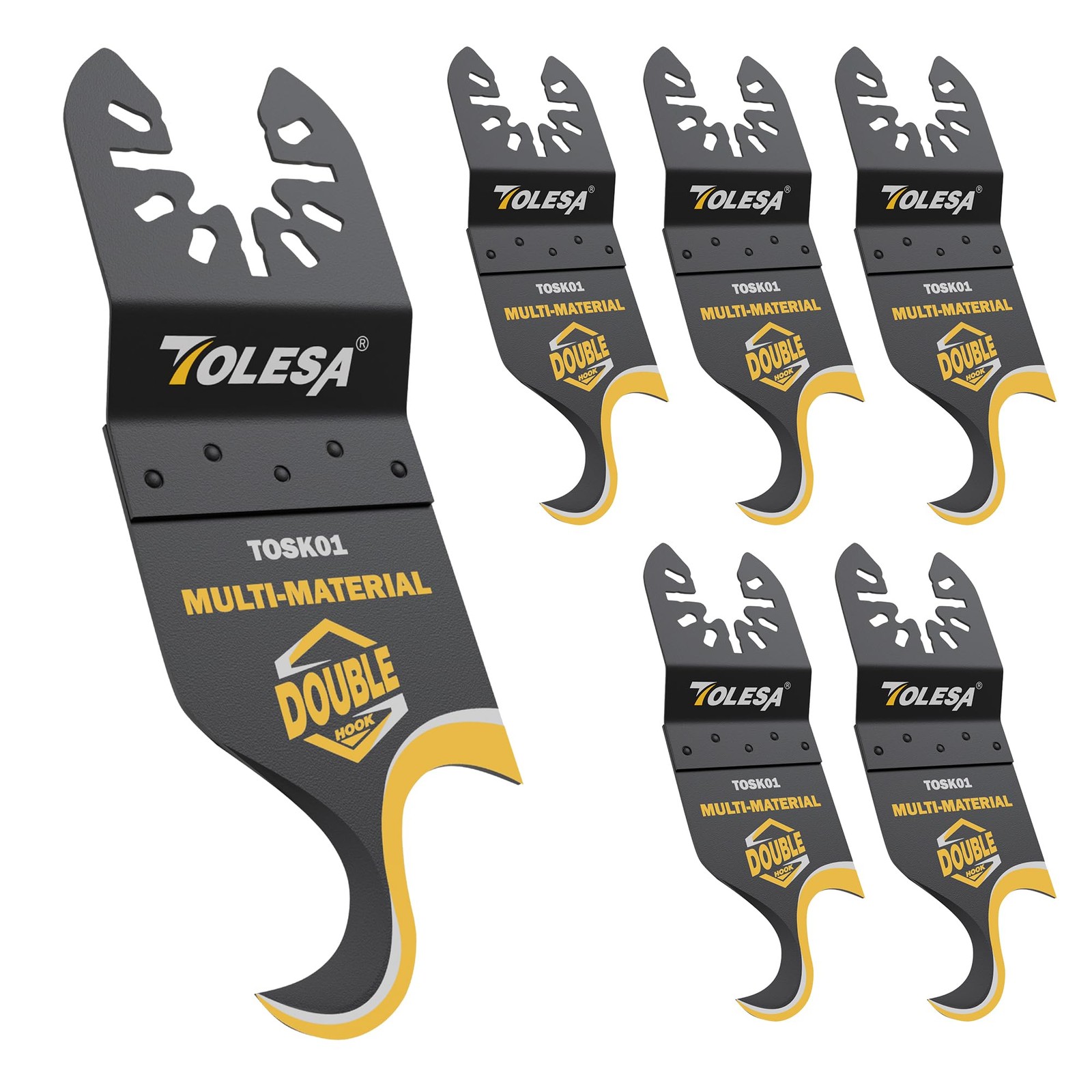 Oscillating Multi tool Hook Knife Blade, 5 PCS Multitool Saw Blades for Cutti...
