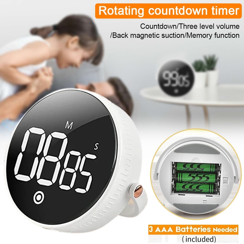 Large LED Display Magnetic Countdown Countup Timer Digital Kitchen Cooking Timer