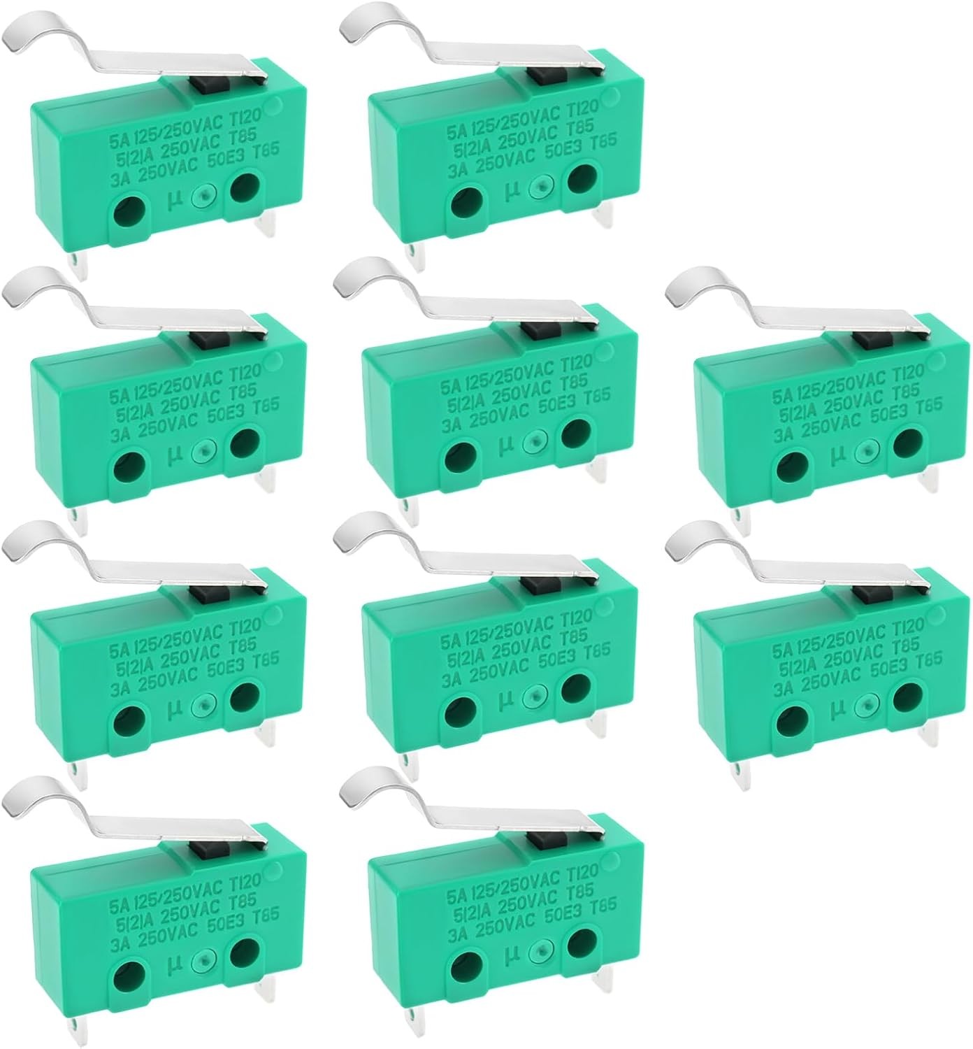10Pcs 2Pn Vacuum Brush Roll Micro Switch 5A 250VAC T120 Limit Switch KW4 3Z 3