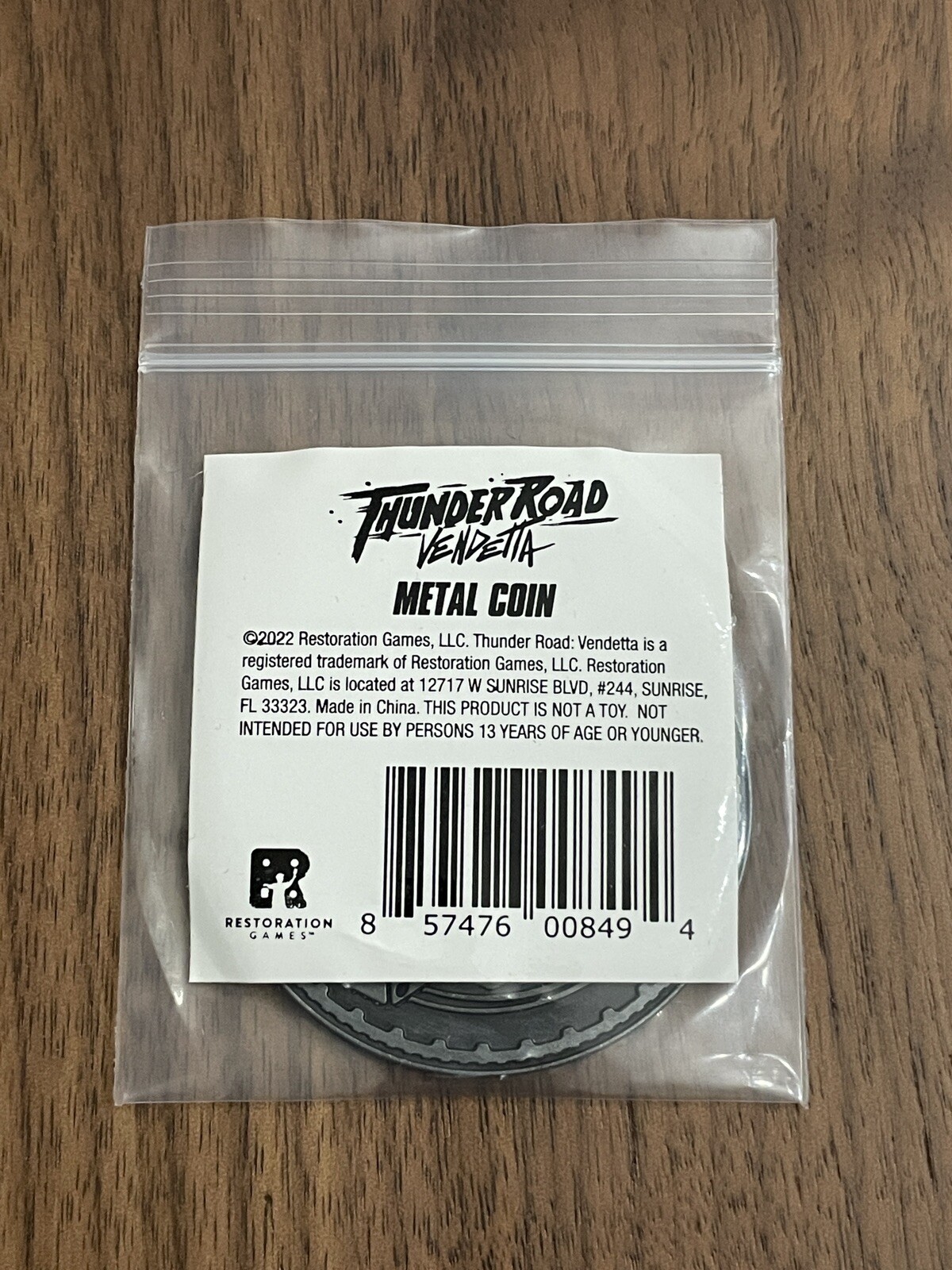 First Player Metal Coin For Thunder Road Vendetta Board Game / COIN ONLY