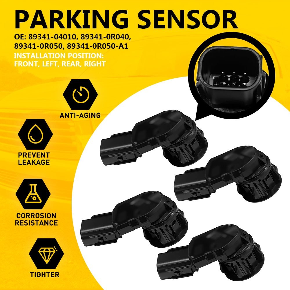 4x Parking Sensor Black 89341-04010 Fit 2015-19 Toyota Sequoia RAV4 Land Cruiser