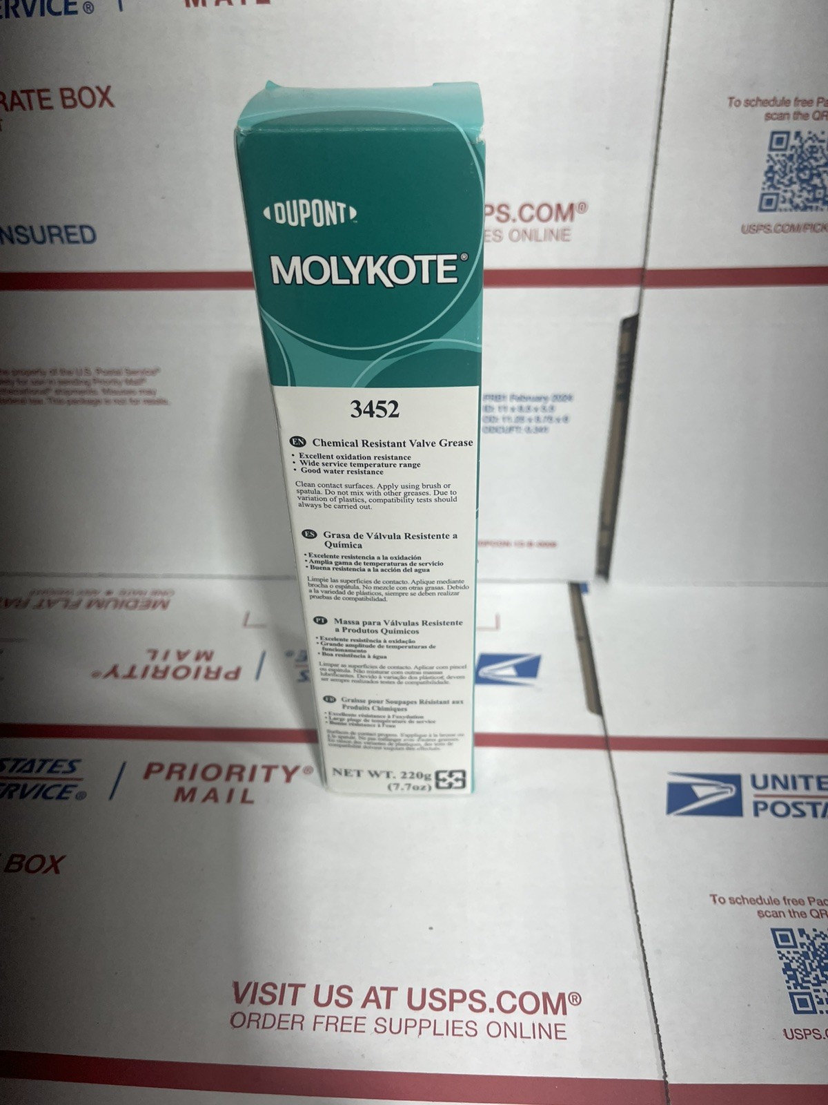 Molykote 3452 Chemical Resistant Valve Grease Silicone Based 220g 7.7oz