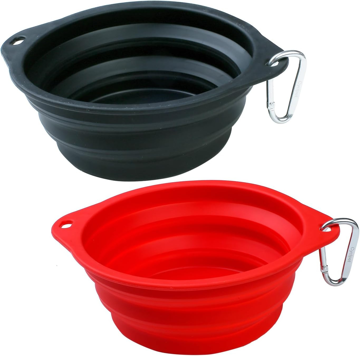 Collapsible Silicone Dog Bowl with Carabiner, 3 Sizes 5-27Oz, Portable Pet Outdo
