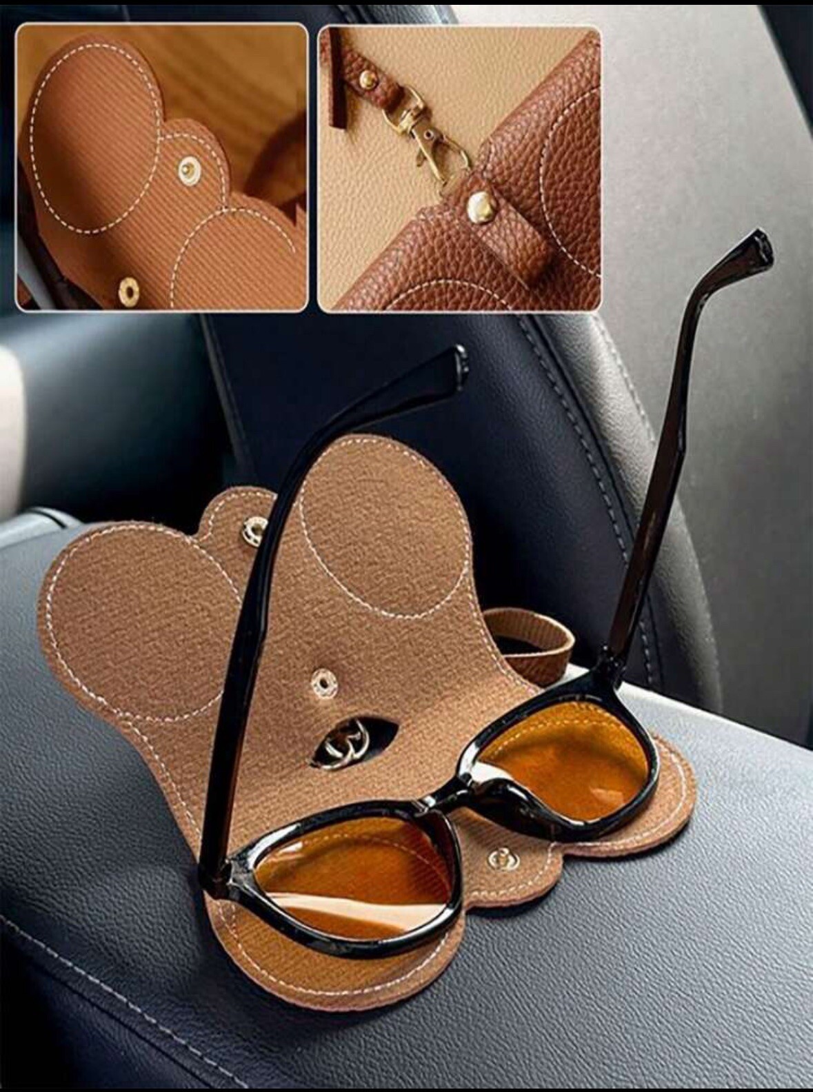Glasses Case Protective Cover Hanger for Purse, Lightweight,  Tan Color