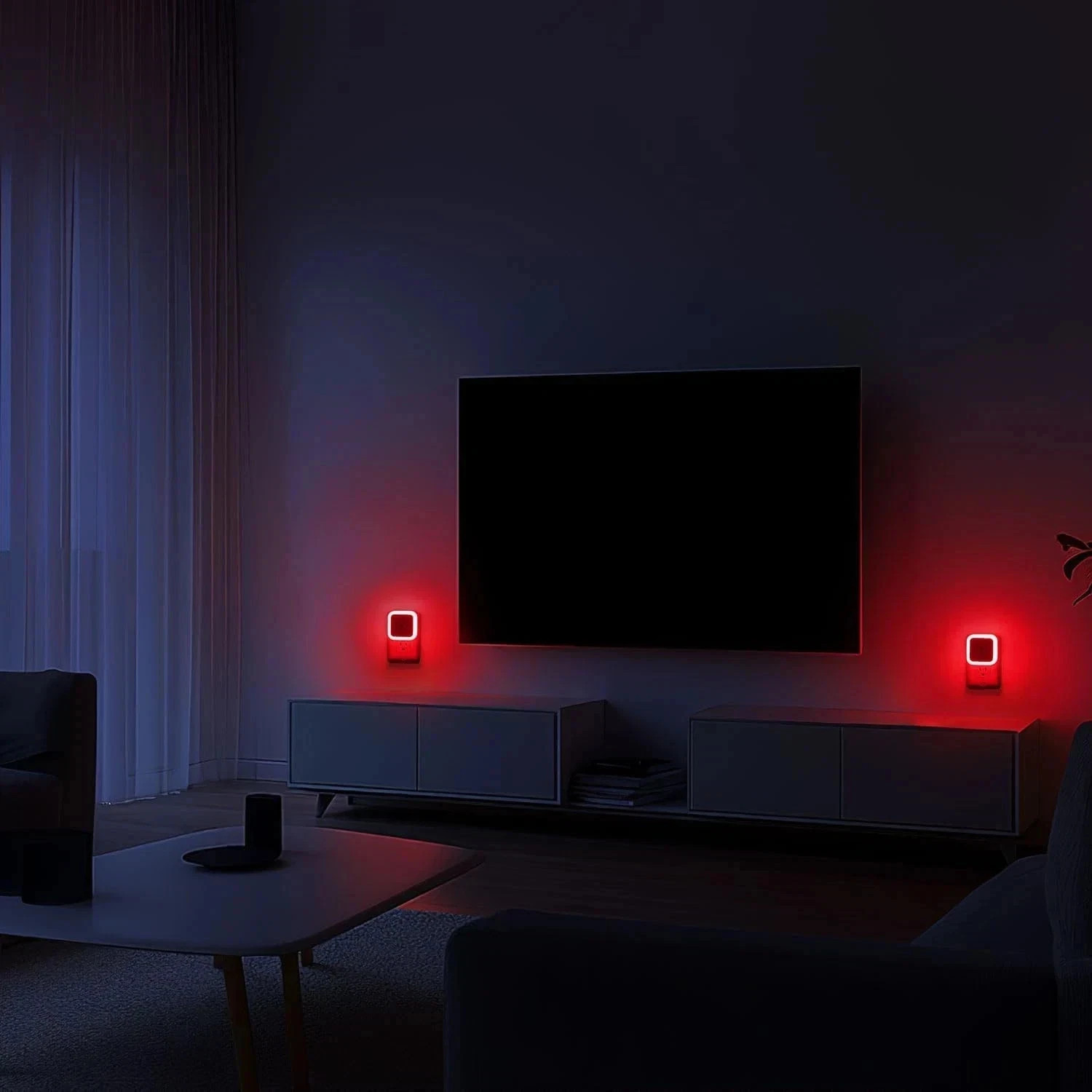 Red Night Light Plug Into Wall 4 Pack Dusk to Dawn Sensor LED Nightlight Bedroom