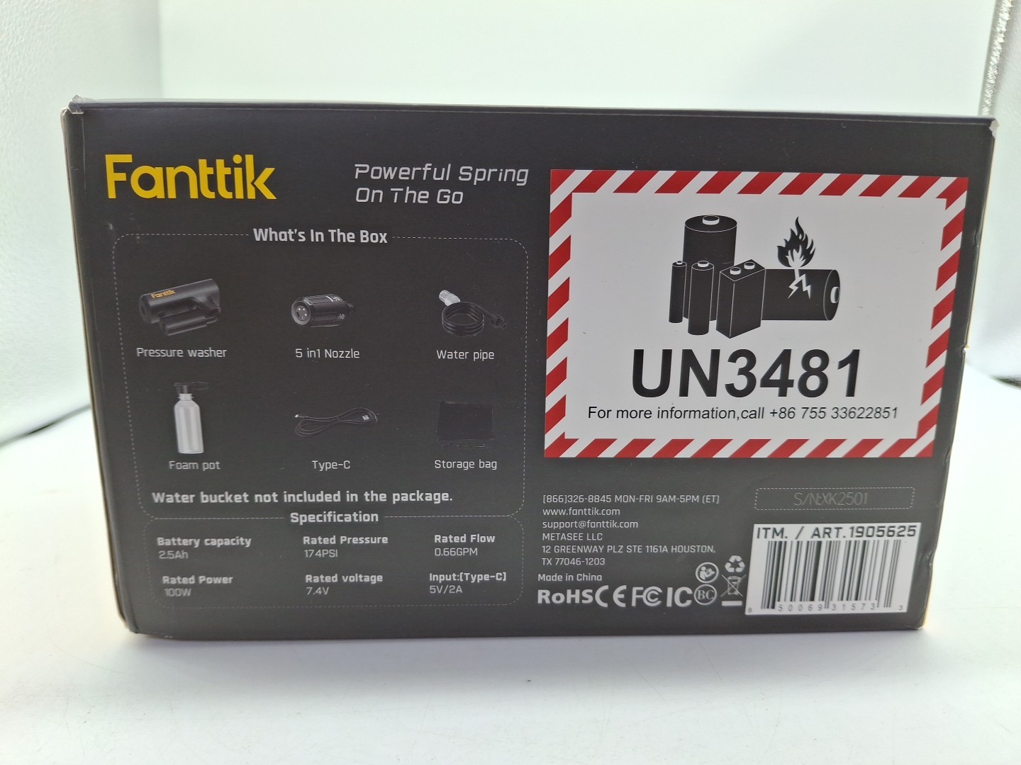 Fanttik K100 Flip Portable Cordless Sprayer Foldable Pressure Washer 174 PSI