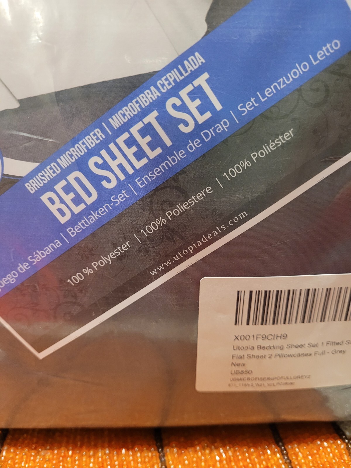 New Utopia Full Bed Sheet Piece Set Gray