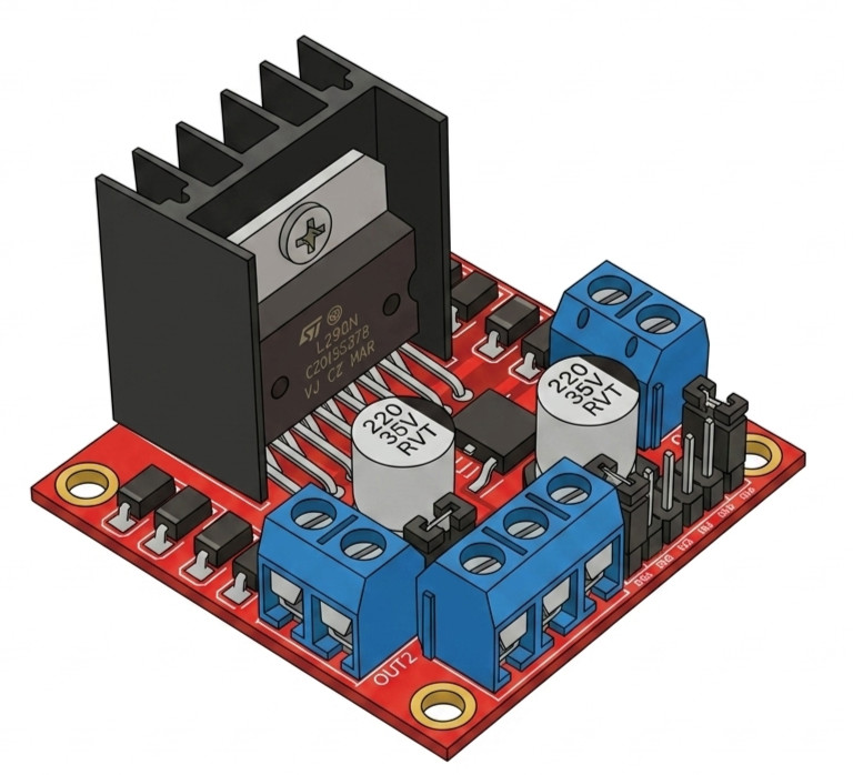 5Pcs L298N Dual H Bridge PWM DC & Stepper Motor Drive Controller Module