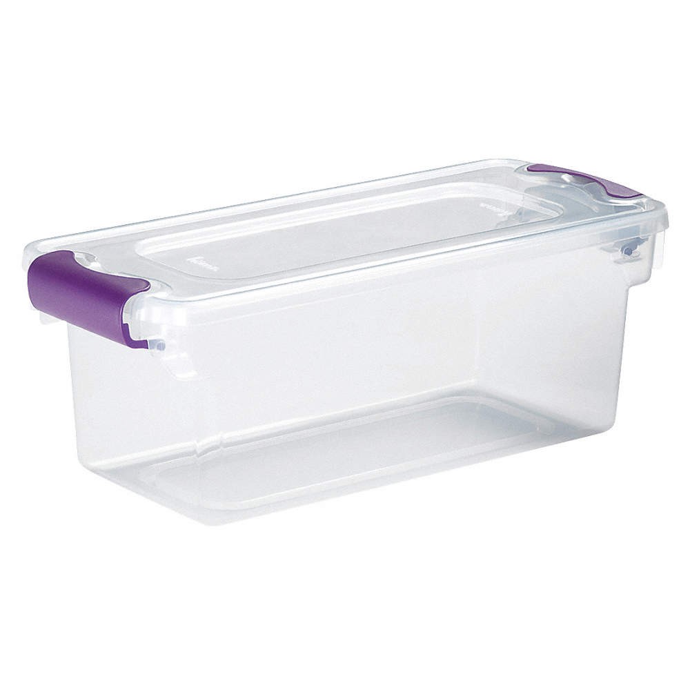 HOMZ 3410GRPRCL.10 Storage Tote,Clear,Polypropylene 49H268