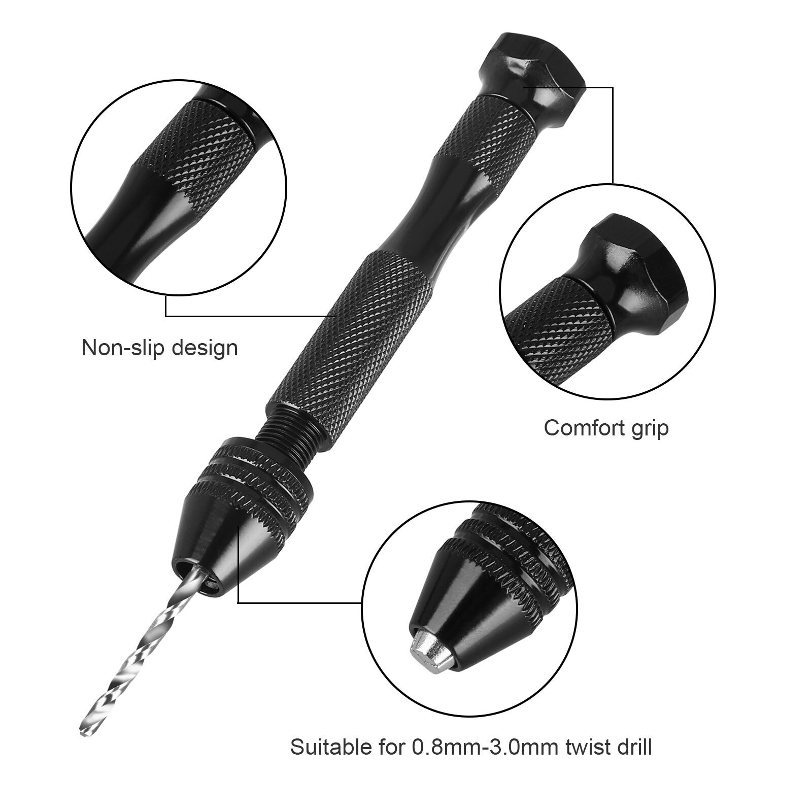 31PC Micro Pin Vise Set Precision Drill Bits DIY