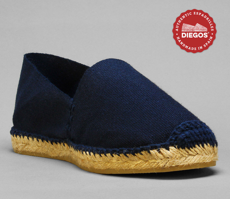 Navy classic flat espadrilles for both Men & women | Handmade in Spain, DIEGOS®