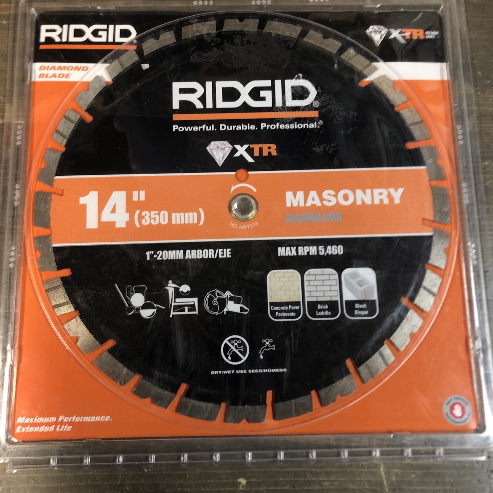 RIDGID 14 in. Masonry Diamond Blade (HD-MPTS14)