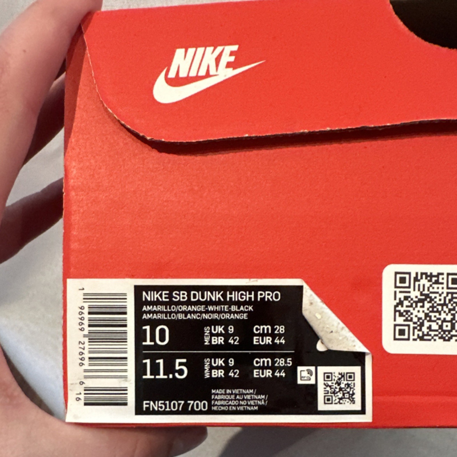 Nike SB Dunk High Pro Orange Candy Corn Skateboarding Shoes US Size 10