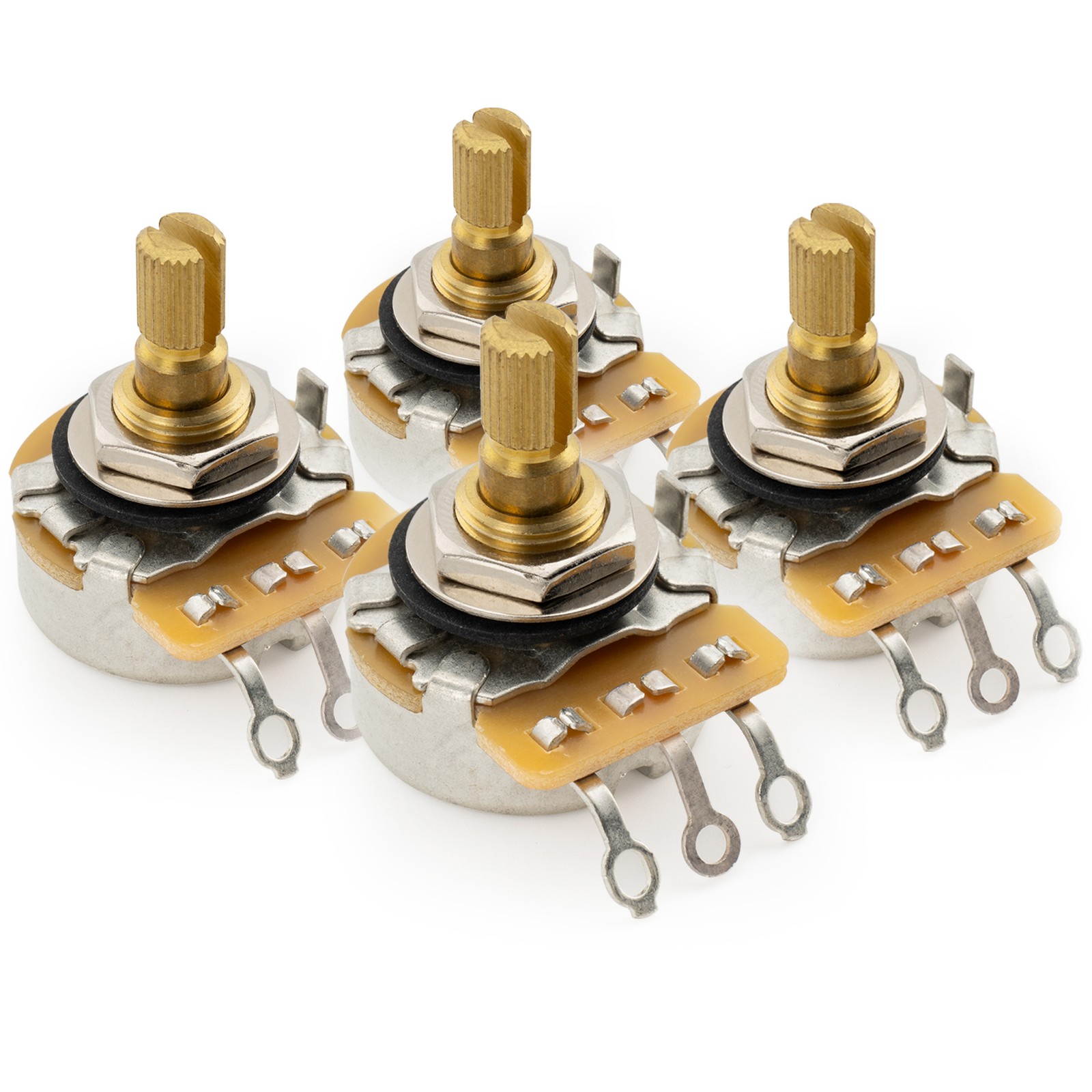 CTS 450G 4Pcs No-Load A250K Pots Brass Split Shaft Audio Taper Potentiometers