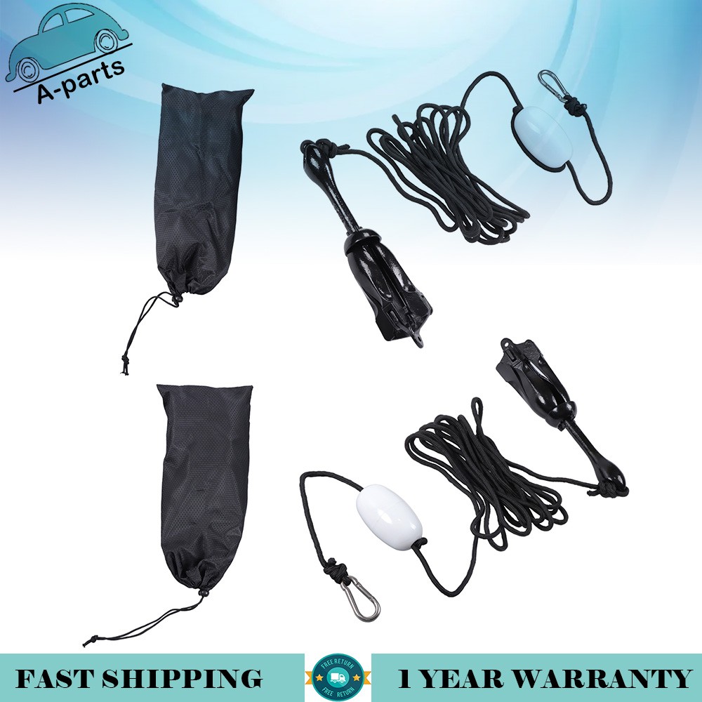 For Grapnel Boat Marine Kayak Anchor Set Black Folding 2.5KG 2-Pack