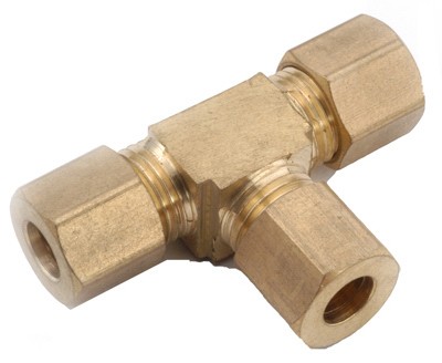 Brass Compression Tee, Tube All Ends, Lead Free, 5/8 In. - 710064-10
