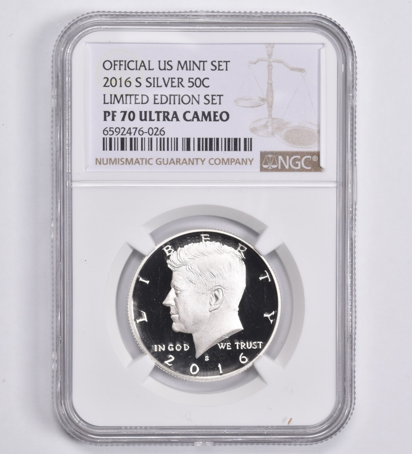 PF70UCAM 2016-S Silver Kennedy Half Dollar Limited Edition NGC BROWN Lbl