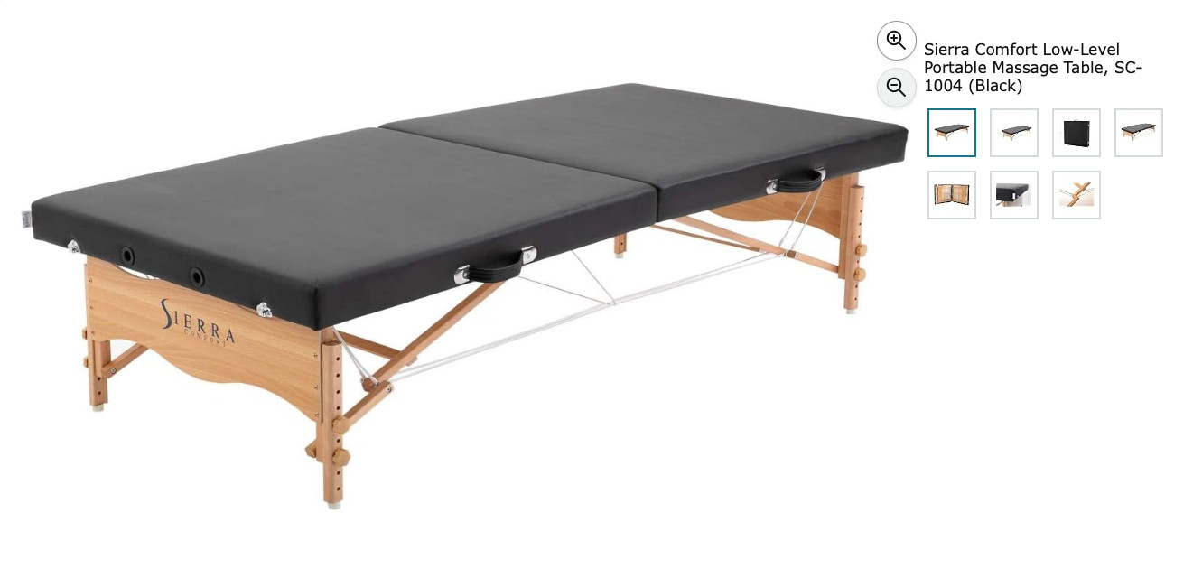 SierraComfort Sierra Comfort Low-Level Portable Massage Table (Black), SC-1004