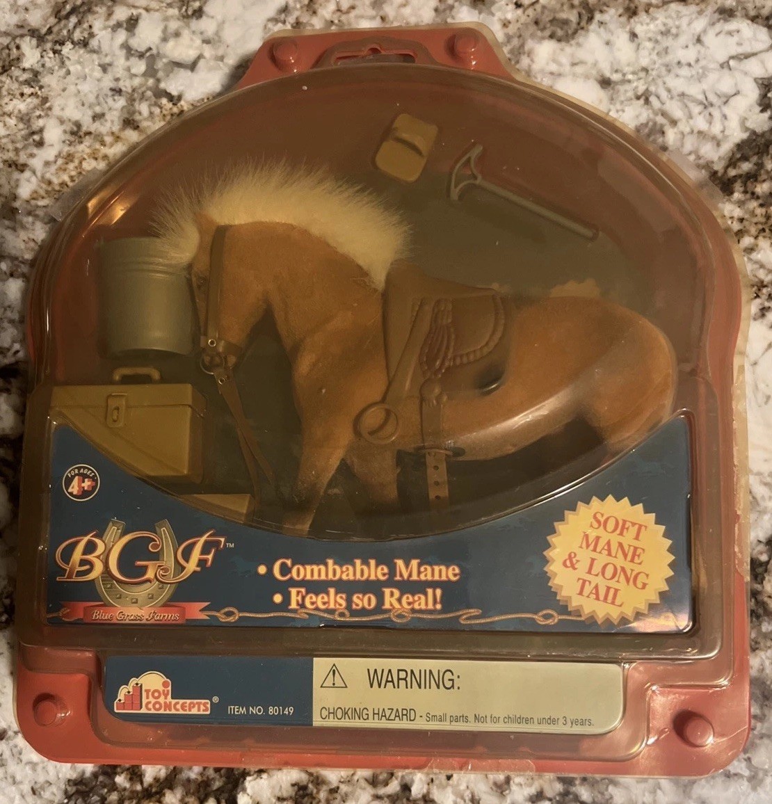 Vintage Blue Grass Farms Horse Soft Mane Long Tail Toy Concepts #80149 Best Play