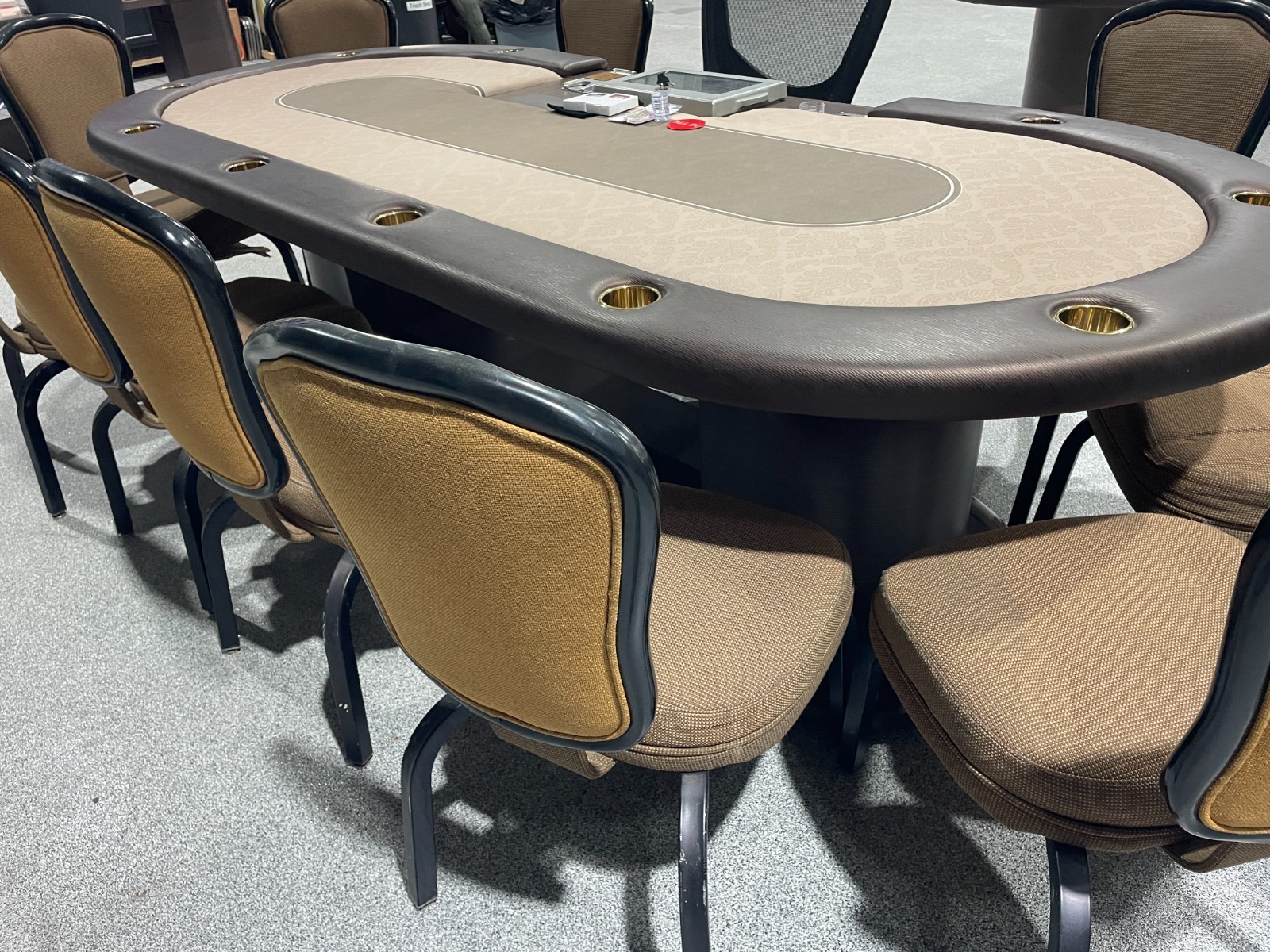 Casino Size poker table Tan/Brown#3 (USED)