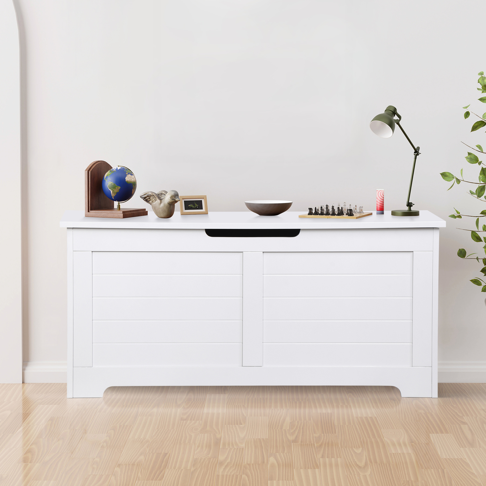 Storage Chest Storage Trunk with 2 Safety Hinges Storage Bench Shoe Bench White