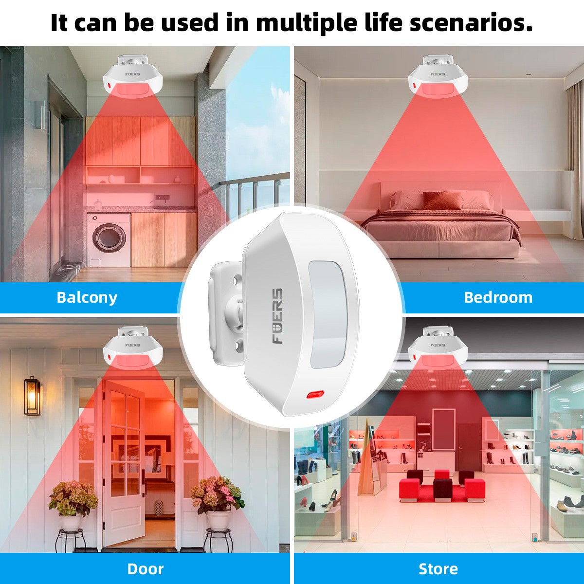 Wireless Motion Detector Doorbell Alarm Plug & Play Security Chime