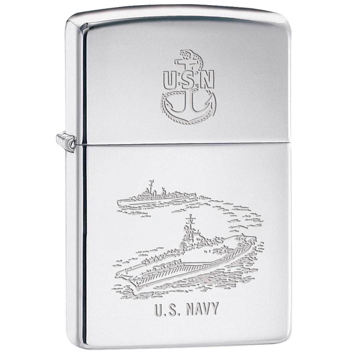 Zippo Windproof Lighter United States Navy Engraved (250MP-NAVY)