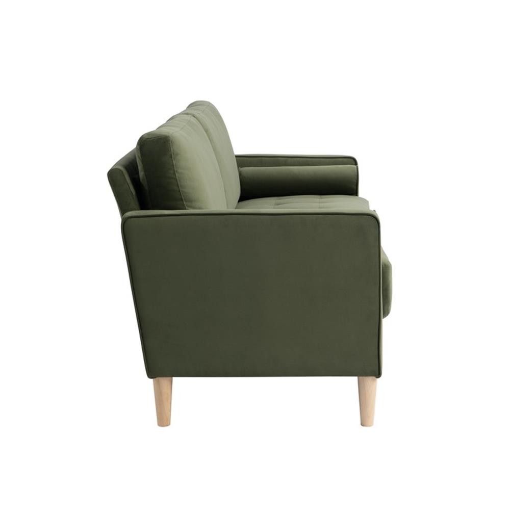 Lifestyle Solutions Jareth Stationary Sofa in Olive Fabric Upholstery
