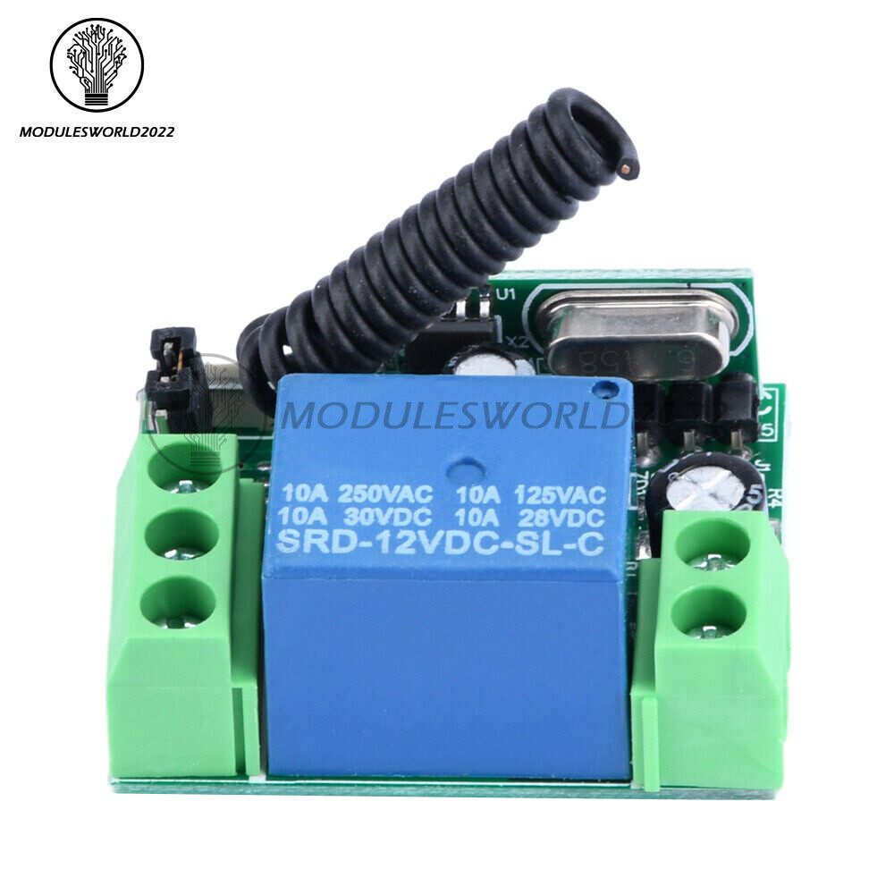 433MHz DC12V Relay 1CH 2CH Wireless RF Door Remote Control Switch Transmitter