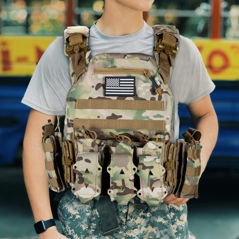 Tactical Vest Chest Rigs Quick Release Lightweight Vest Adjustable for Training