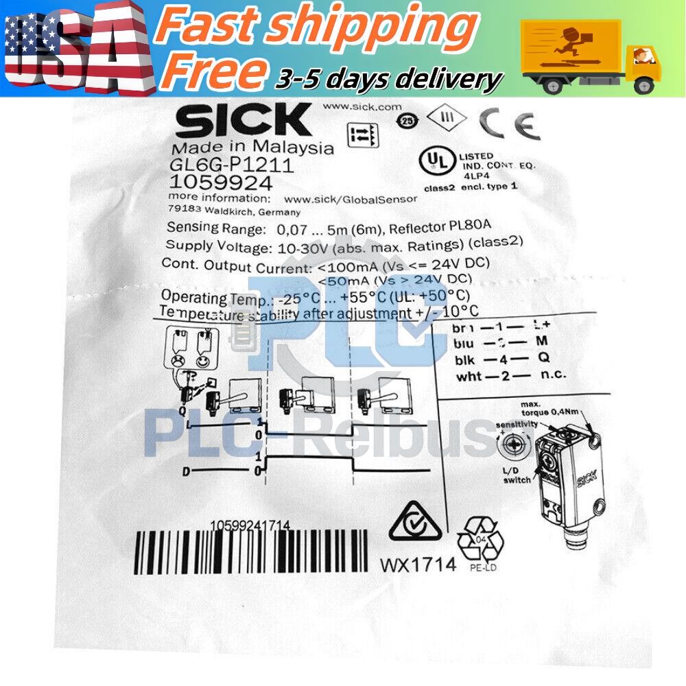 US FREE TAX  Sick GL6-P1211 GL6P1211 1059922 Photoelectric