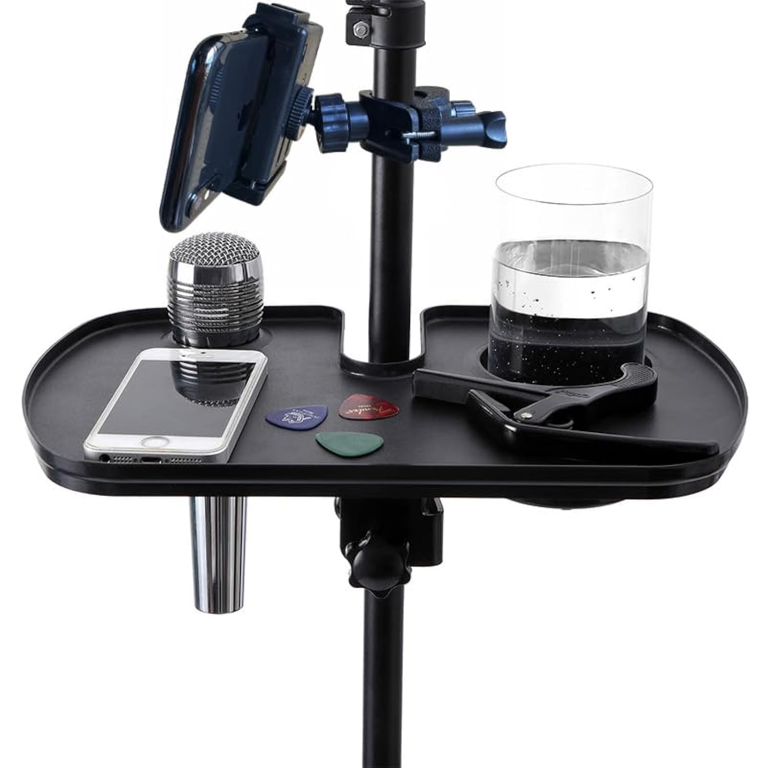 Microphone Stand Cup Holder, Clamp-On Tray Fit Most Stands - Multi-Functional...