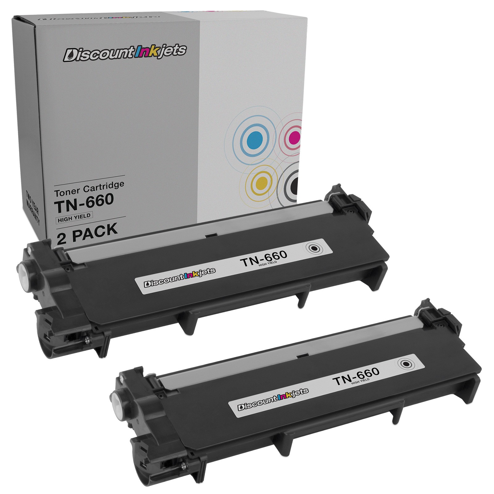 2PK Black TN-660 HY BLACK Toner for Brother HL-L2320D, HL-L2340DW, HL-L2360DW