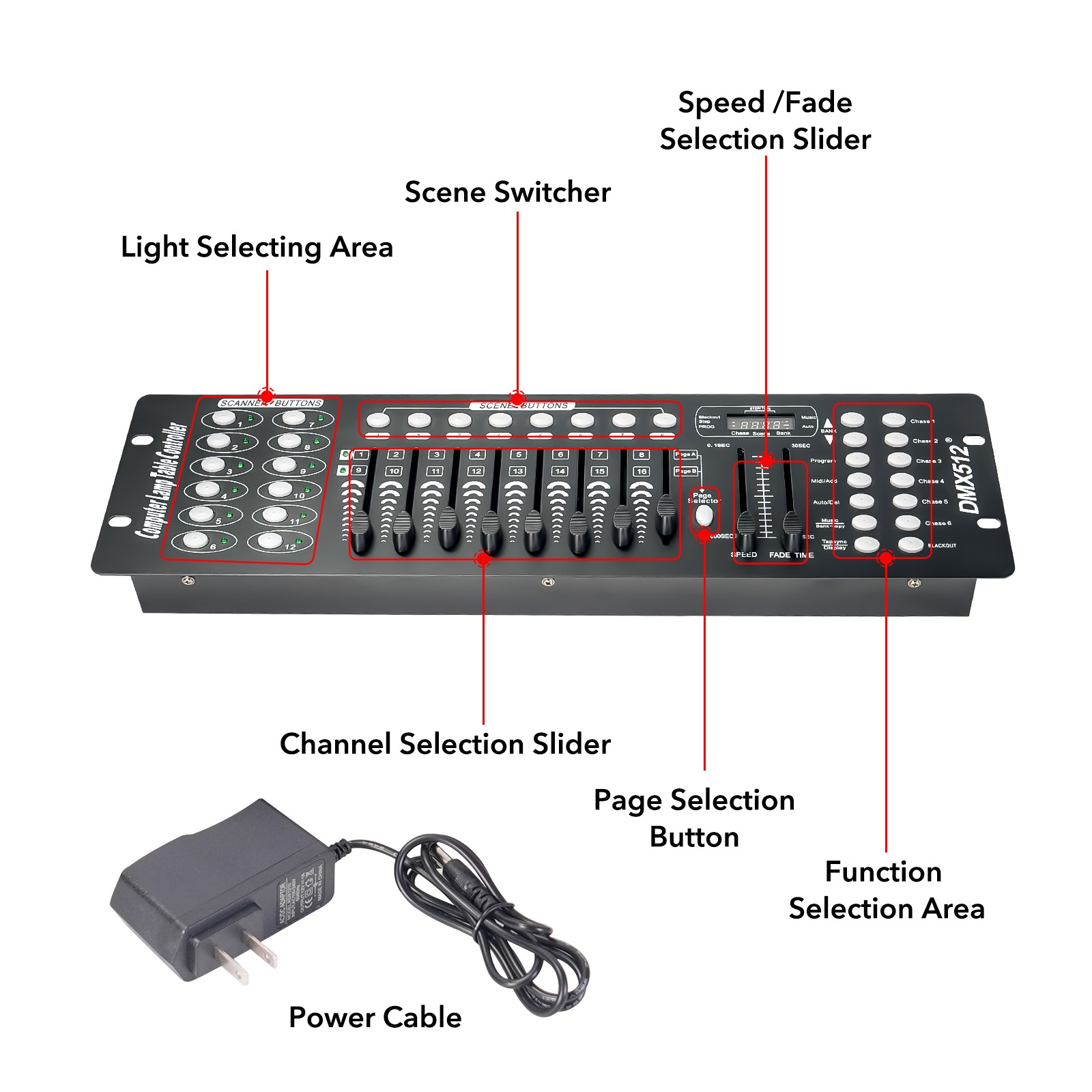 192 DMX Console Channel Operator Controller For Stage DJ Party Lighting