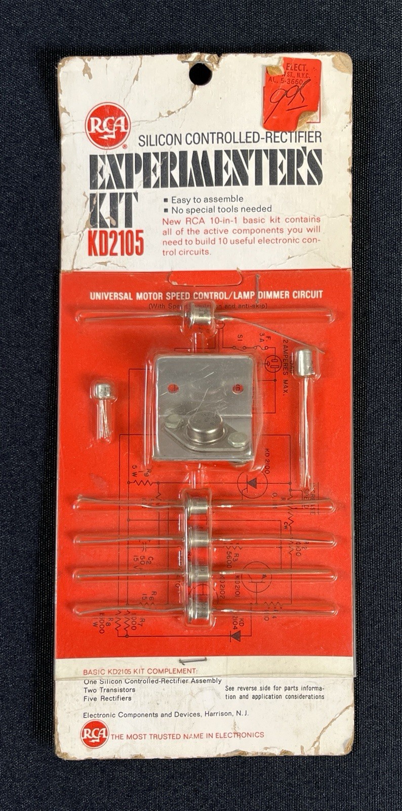 RCA Silicon Controlled Rectifier Experimenters Kit 8 Pcs KD2105 Vintage NOS NEW