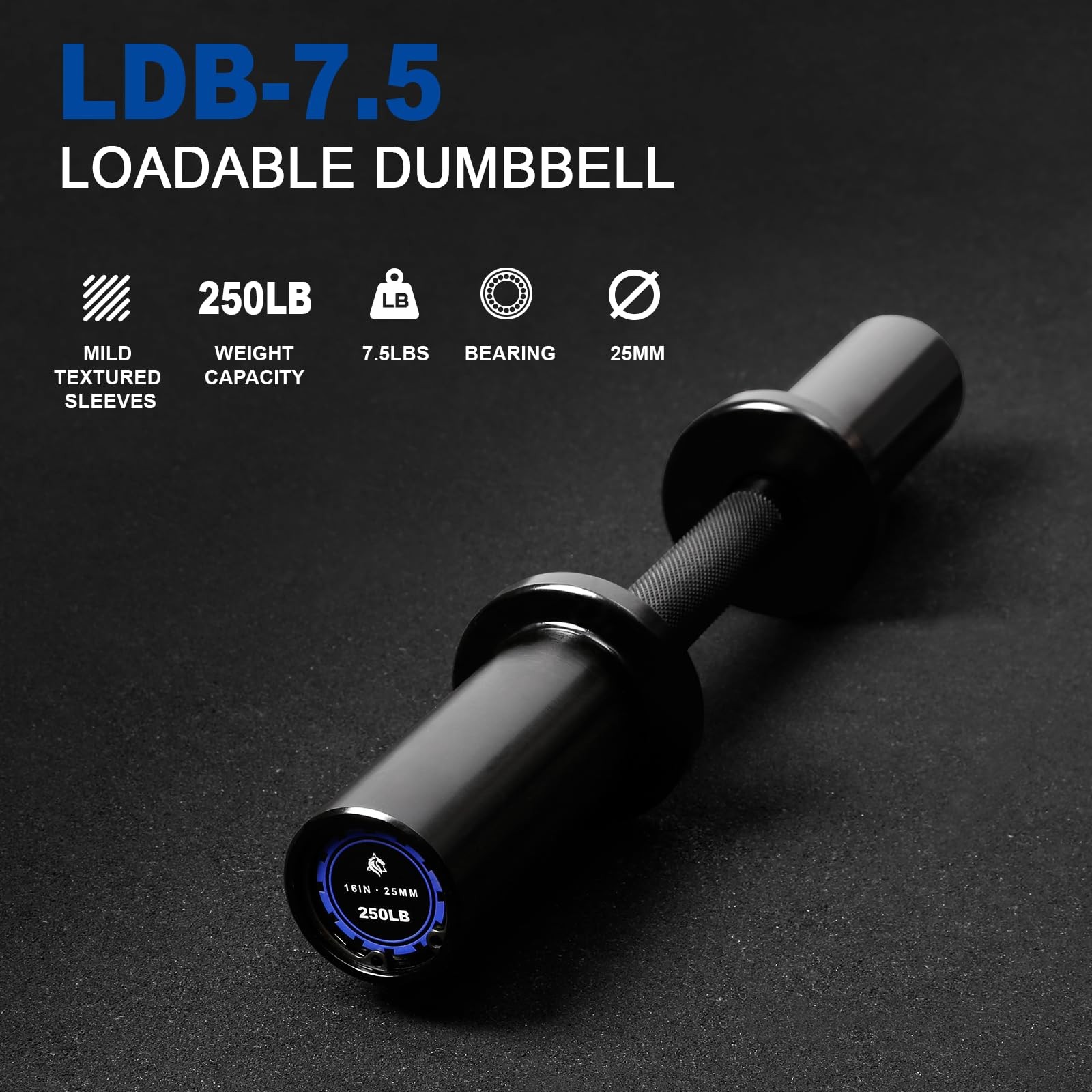 16" Loadable Dumbbells Pairs, Solid Steel Olympic Dumbbell Handles for 2" Pla...