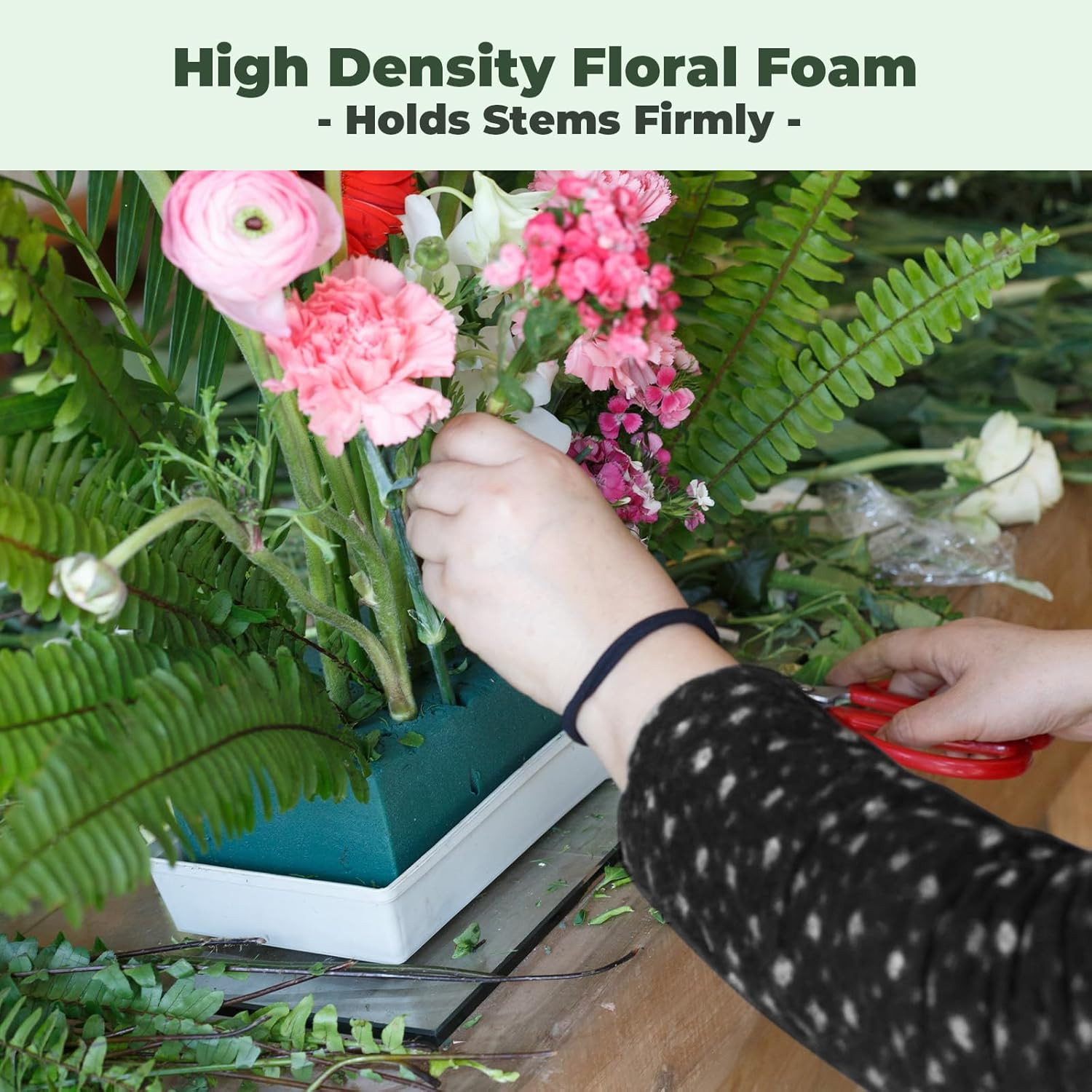 Upgraded 6 Pack Floral Flower Foam Blocks, Green Plant Foam for Flower Arrangeme