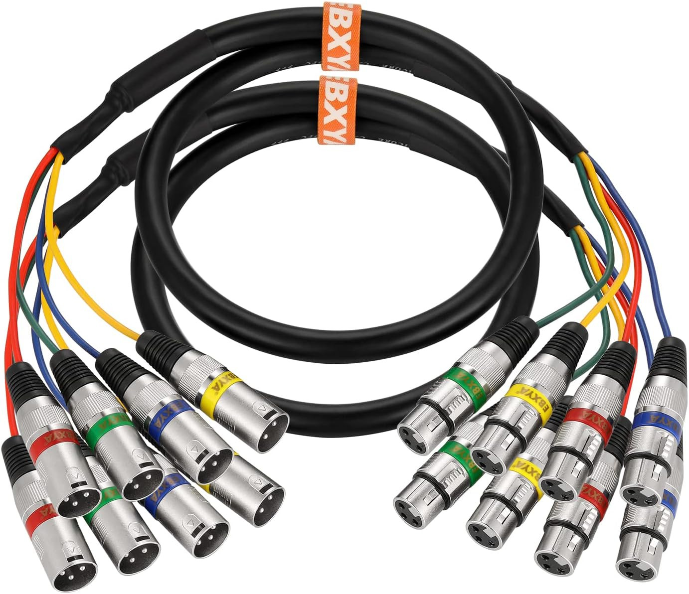 3 Ft XLR Snake Cables 4 Colored, 4-Channel Microphone Patch Cable XLR Male to Fe