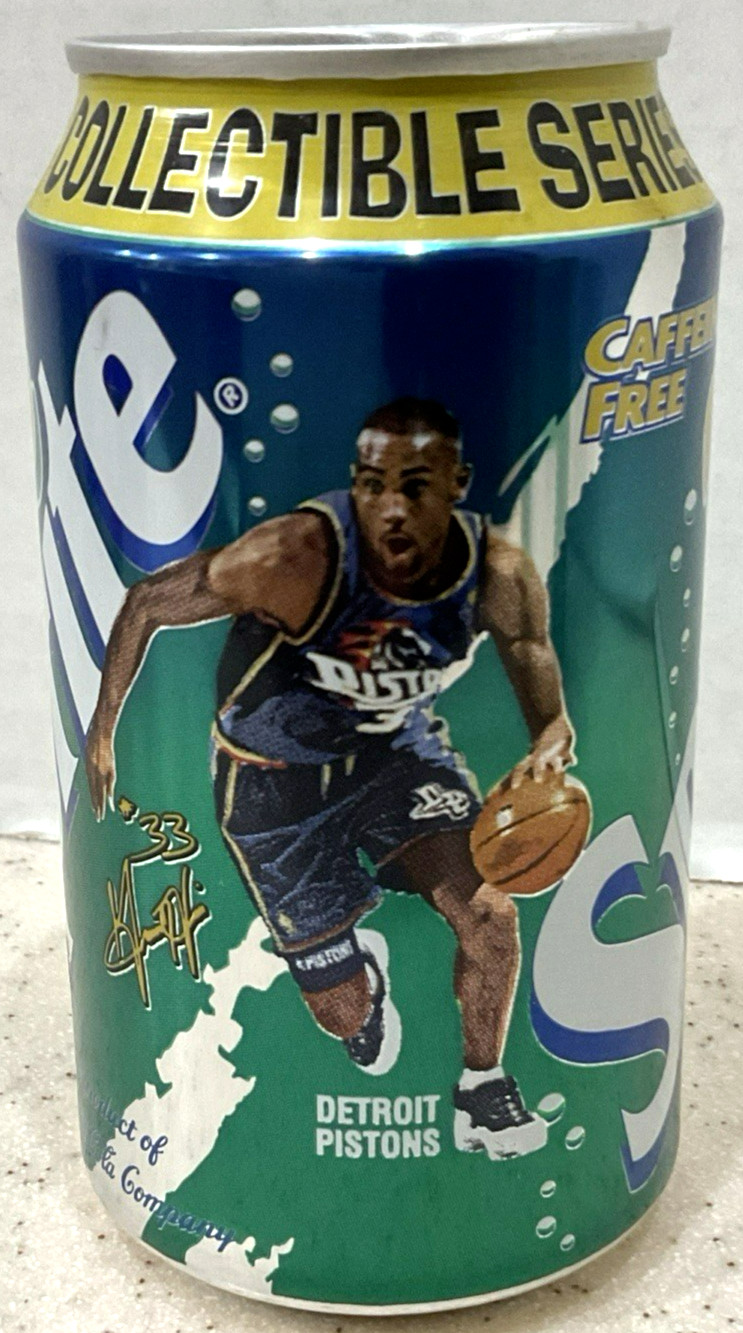 Detroit Pistons Grant Hill Sprite Soda Pop Aluminum Can 12 Oz Unopened Empty