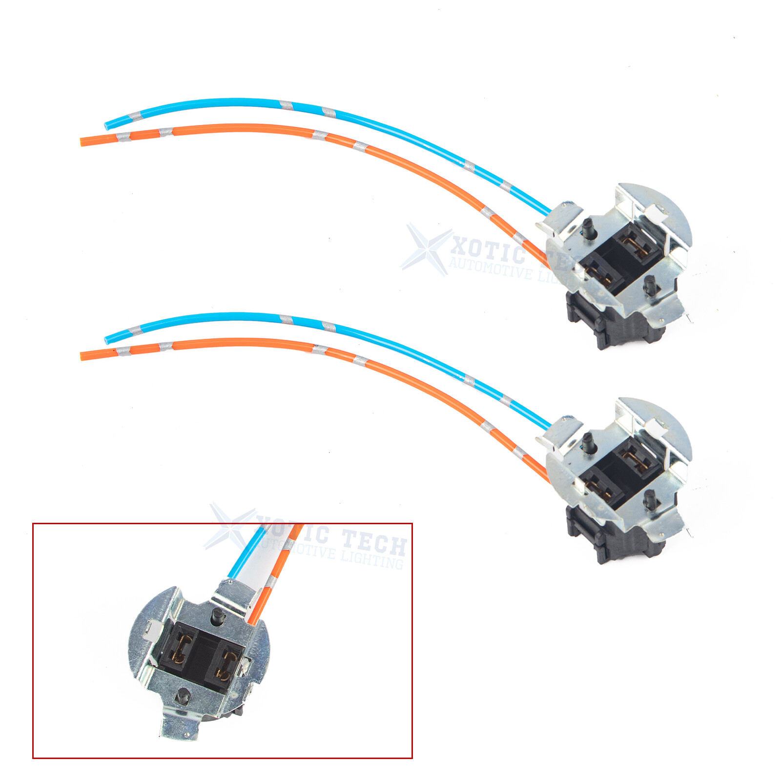 2X TK-305 Halogen Light Bulb Wire Base Male Plug Holder Harness For Headlight