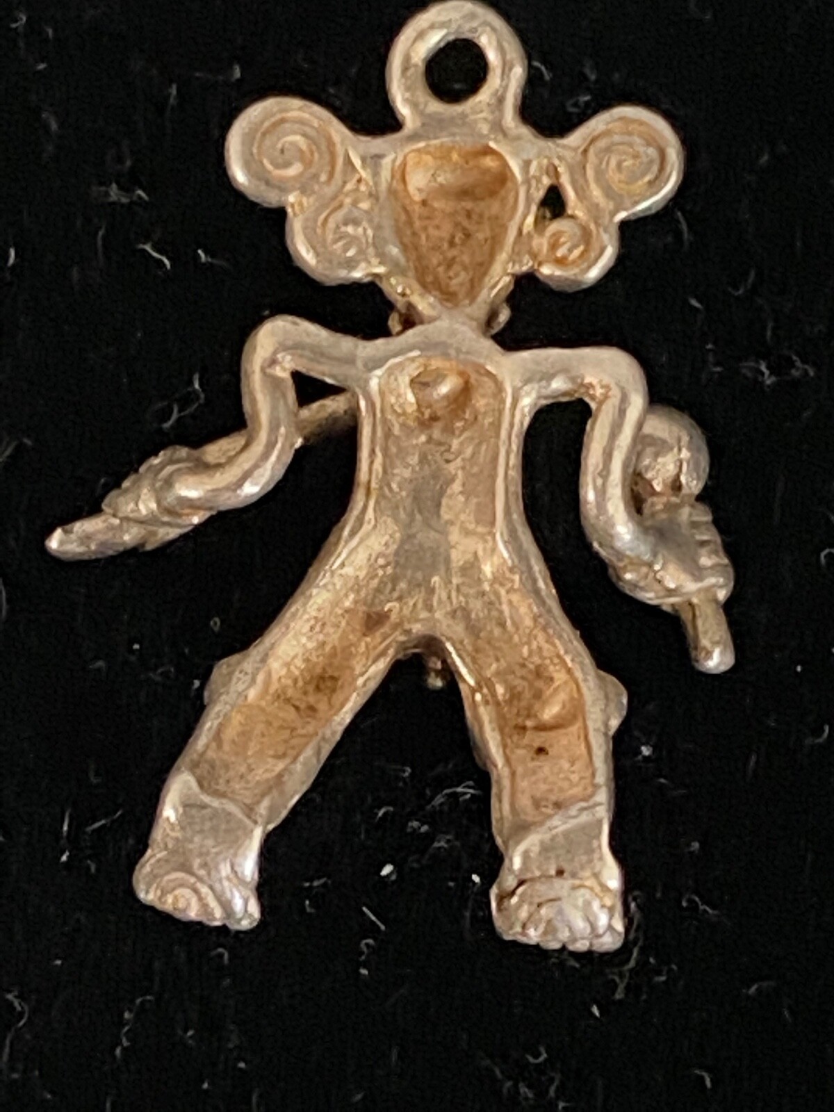 Vintage Silver Tribal Musician Charm