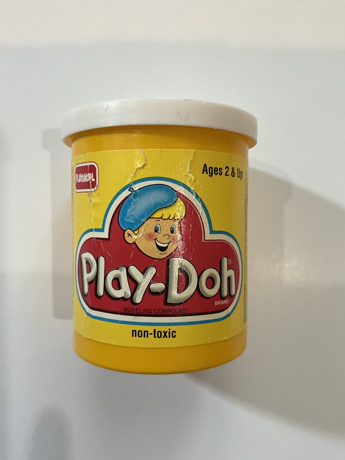 Vintage Play-Doh 1992 1993 Litte Boy With Blue Hat Empty Container Plastic