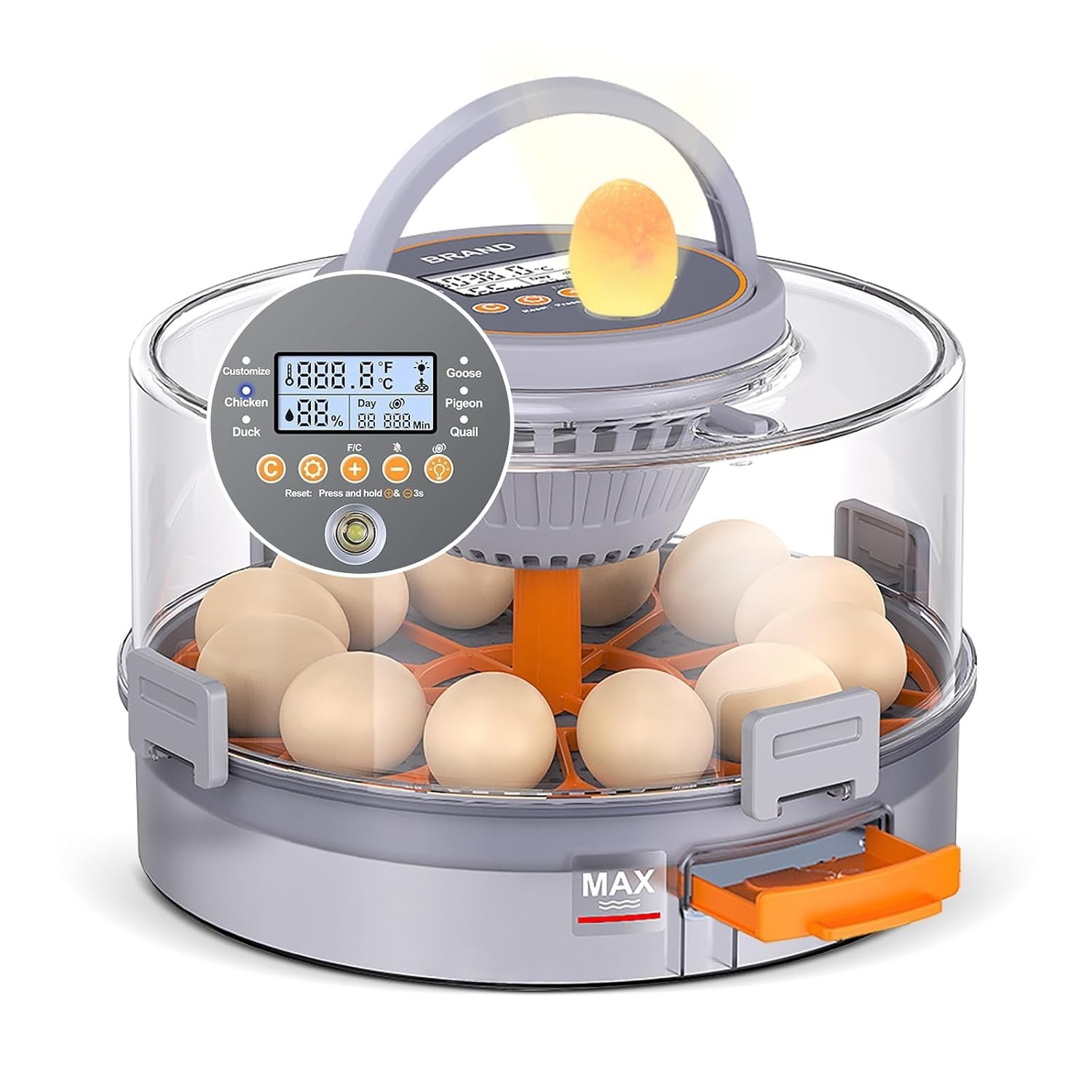 12 Egg Incubators for Hatching Eggs, Automatic Egg Turning & Humidity Control