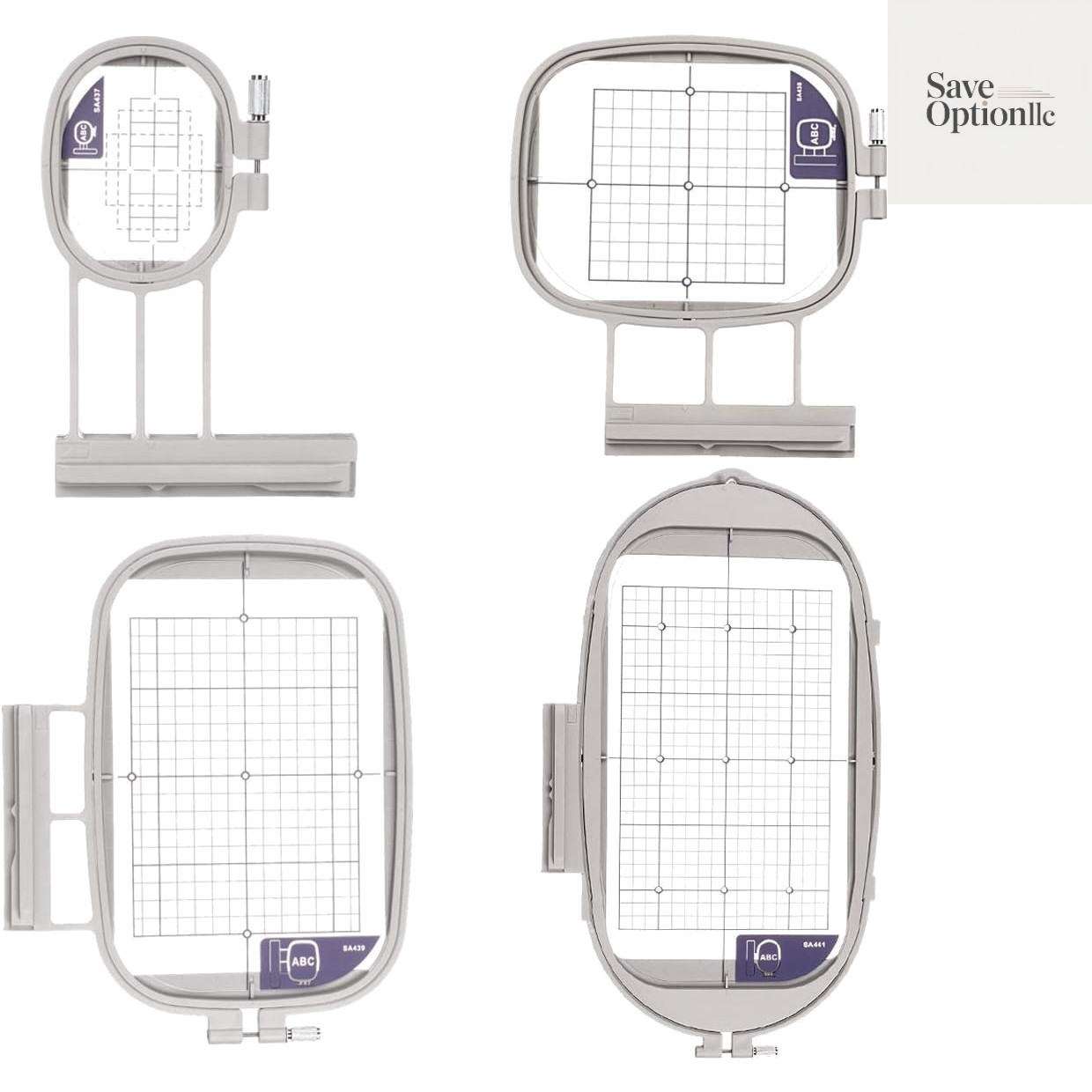 4 Hoops for Brother/Babylock Embroidery Machine SA437, SA438, SA439, SA441 Du...