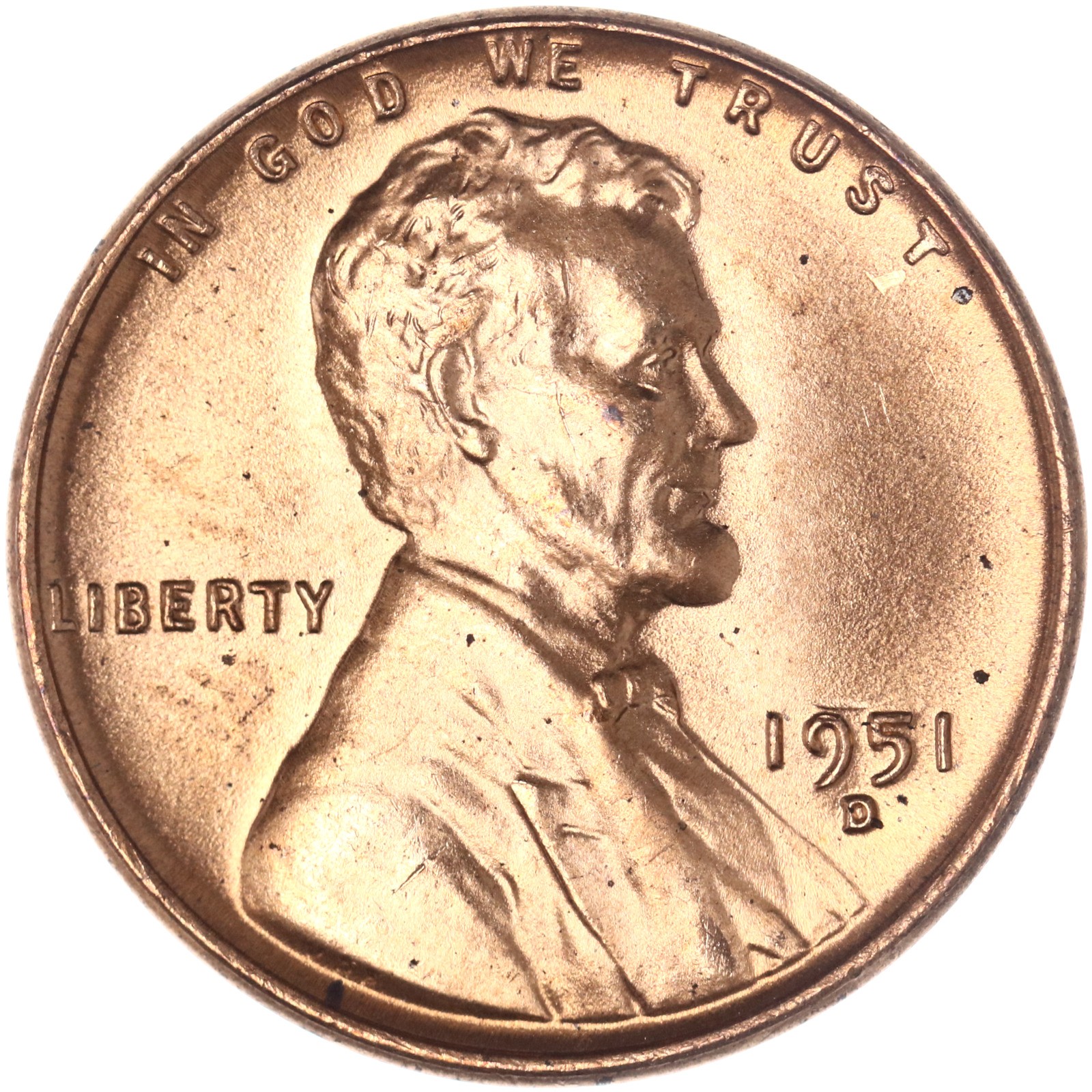 1951 D Lincoln Wheat Cent BU Penny US Coin