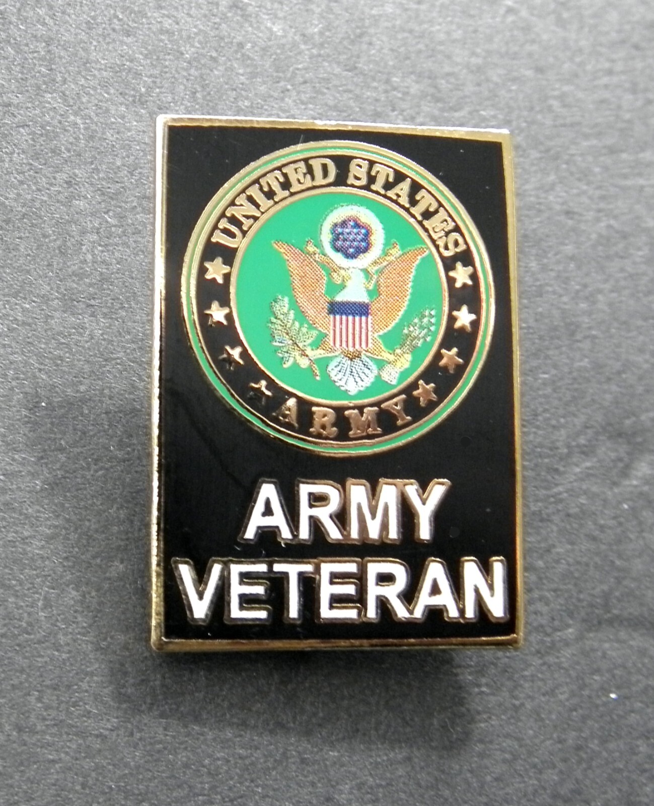 US ARMY VETERAN VET USAR RECTANGLE LAPEL PIN BADGE 3/4 x 1 1/8 INCH