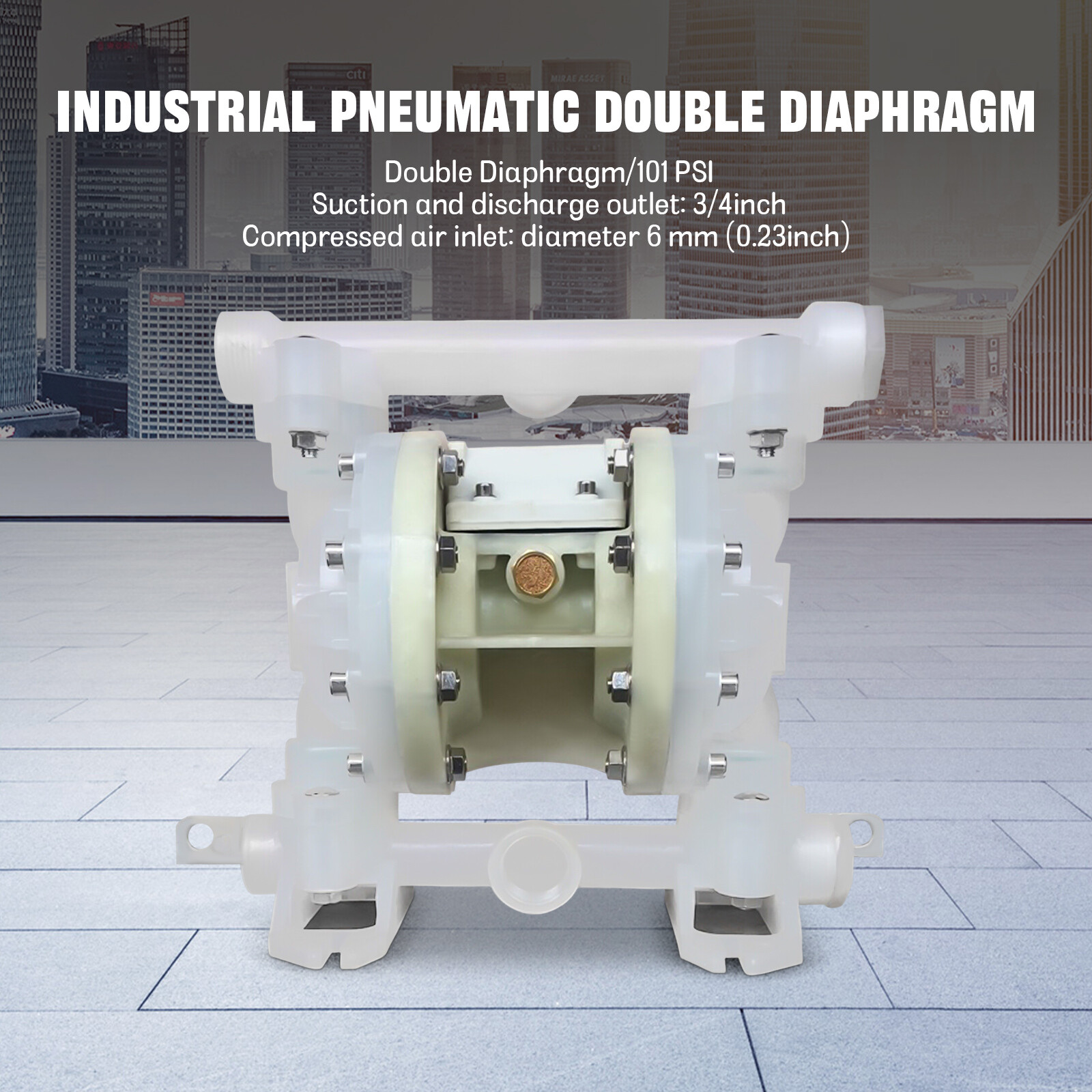 Air-Operated Double Diaphragm Air Poly Pump  & Outlet Chemical Fluids