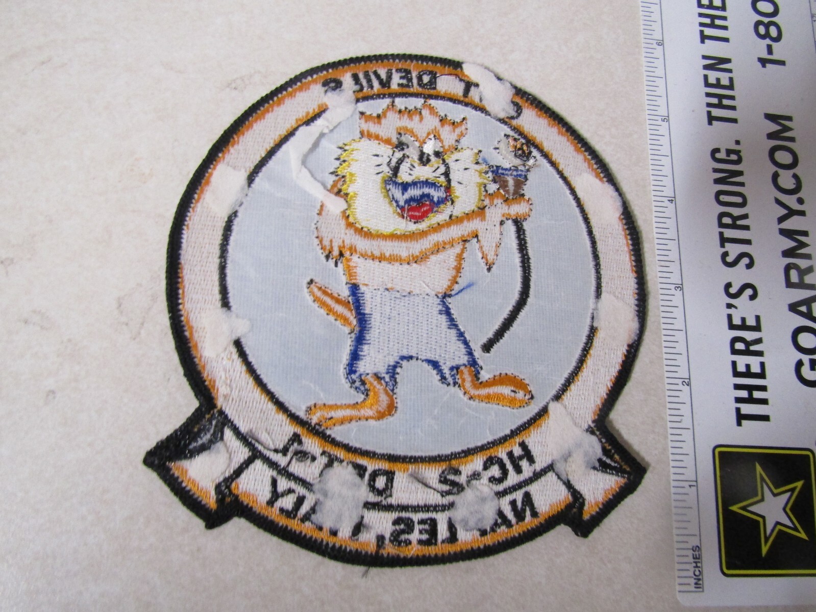 MILITARY PATCH OLDER GUT DEVILS HC-2 DET-1 NAPLES ITALY