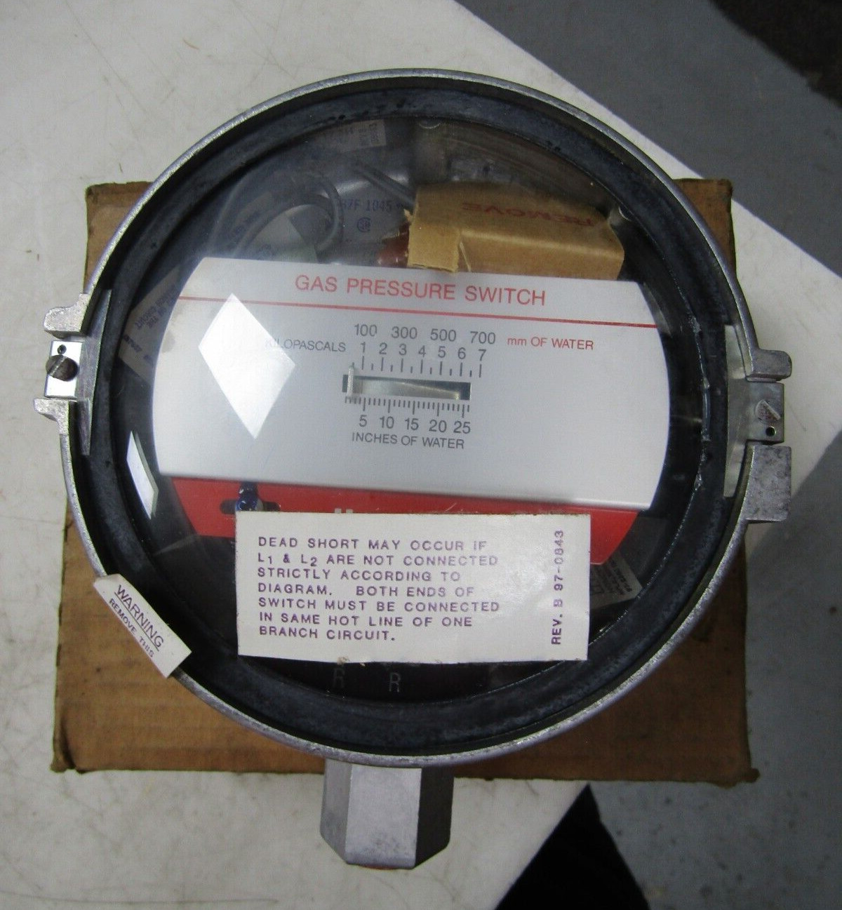 💥NEW HONEYWELL 0-25" OF WATER REV B GAS PRESSURE SWITCH 173H